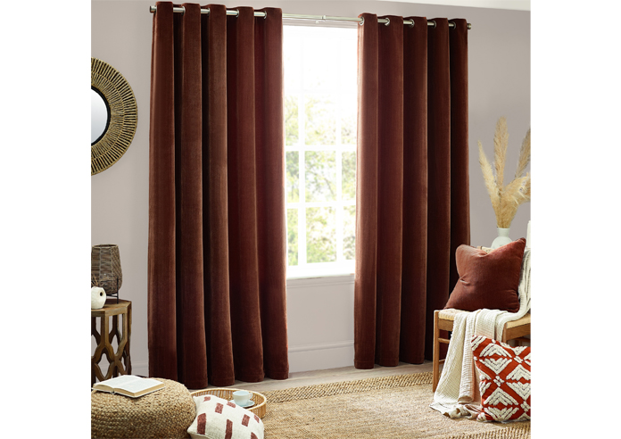 Heavy Chenille Eyelet, Nutmeg - Ready Made Curtains - Image 7